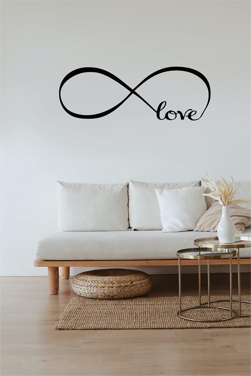 Picniva Wall Stickers Bedroom Decor Infinity Symbol Word Love Vinyl Art Decal (7'' X 22'', Black) - Image 4